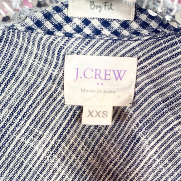 J. Crew Blue Gingham Button Up Boy Fit Size XXS - Picture 4 of 6